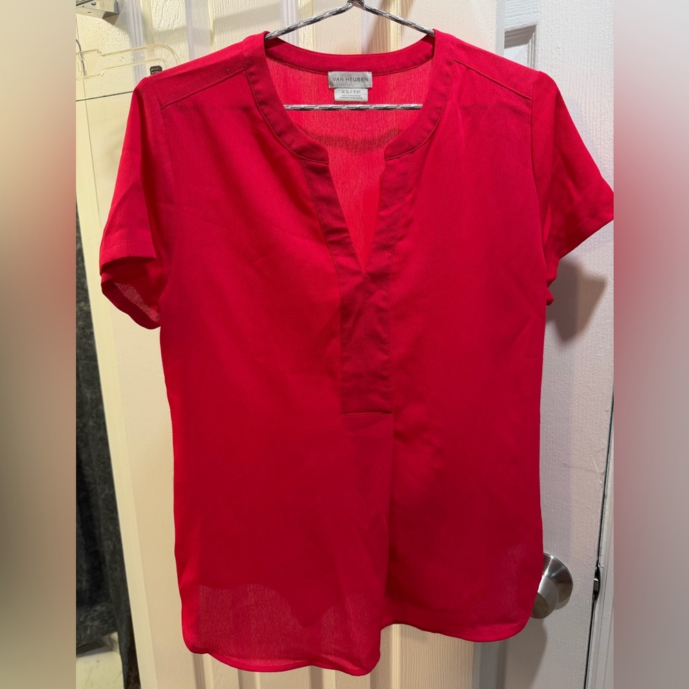 Van Heusen Red Short Sleeve Top